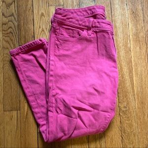 Pink, skinny leg banana republic jeans